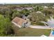An aerial view shows a home with a large yard and surrounding greenery at 3193 Verbena Ct, Deltona, FL 32725