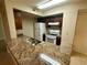 Kitchen with stainless steel sink, granite countertops and white appliances at 401 Fountainhead Cir # 155, Kissimmee, FL 34741
