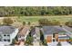 Aerial view of tan homes alongside golf course with trees in background at 785 Desert Mountain Ct, Reunion, FL 34747