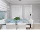 Dining room featuring a glass table with white chairs and a large window with white blinds for natural light at 7924 Coot St, Orlando, FL 32822