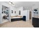 Large bathroom with bathtub, shower and stylish vanity with black accents at 8437 Lake Burden Cir, Windermere, FL 34786