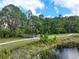 Scenic community walking path with a wooden bridge, surrounded by lush greenery and a serene pond at 3384 Cordgrass Pl, Harmony, FL 34773