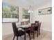 An inviting dining room featuring modern lighting, neutral color walls, and a stylish dark wood dining table at 5201 Lake Hinden Cv, St Cloud, FL 34771