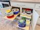 Kitchen storage with pull out shelves and ample storage space for dishes and cookware at 759 Villa Park Rd, Poinciana, FL 34759