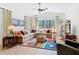 Inviting living room with large windows, ceiling fan, and comfortable seating at 759 Villa Park Rd, Poinciana, FL 34759