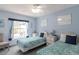 Bright bedroom with two twin beds and a window overlooking the outdoor pool at 7794 Indian Ridge S Trl, Kissimmee, FL 34747
