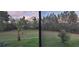 View of backyard through screened enclosure, showcasing natural landscape at 17880 Passionflower Cir, Clermont, FL 34714