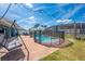 Backyard featuring a swimming pool, safety fence, and brick paver patio at 4740 Cypress Forest Ln, St Cloud, FL 34772