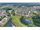 A panoramic view of a residential area near a verdant golf course and picturesque ponds at 514 Cadiz Dr, Davenport, FL 33837
