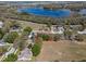An aerial view showcases this property's convenient location near a beautiful lake and surrounding community at 834 High Pointe Cir, Minneola, FL 34715