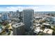 Stunning aerial view showcasing the modern high-rise buildings and vibrant cityscape of the surrounding area at 150 E Robinson St # 219, Orlando, FL 32801