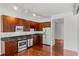 Kitchen with stainless steel appliances and granite countertops at 150 E Robinson St # 219, Orlando, FL 32801