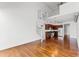 Spacious living room featuring a spiral staircase to the loft at 150 E Robinson St # 219, Orlando, FL 32801