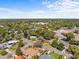 An aerial view of a residential neighborhood with lush greenery and clear blue skies at 1921 Taylor Ave, Winter Park, FL 32792