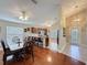 Dining room showcasing an open layout with a view of the kitchen, ideal for entertaining and Gathering gatherings at 2316 Paulette Dr, Haines City, FL 33844