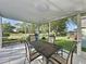 Spacious screened patio showcasing a dining table and lush backyard views, perfect for al fresco dining at 2316 Paulette Dr, Haines City, FL 33844