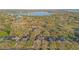 A high angle view of the surrounding neighborhood and large trees, with a lake in the distance at 2515 Ridgewind Way, Windermere, FL 34786