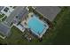 Overhead aerial view showcasing community pool with patio and parking at 30376 Armenia Rd, Leesburg, FL 34748