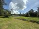 Lush green yard with scattered trees showcasing solar panels and a bright, partly cloudy sky at 3725 Blossom St, Kissimmee, FL 34746