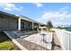 Beautifully landscaped backyard with a stone patio, perfect for outdoor entertaining with serene water views at 3848 Cabo Rojo Dr, St Cloud, FL 34772