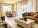 Bright living room with neutral tones, comfortable seating, and dining area at 4441 Shiva Loop, Kissimmee, FL 34746