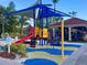 Colorful community playground featuring slides, climbing structures, and shaded seating at 4726 Ormond Beach Way, Kissimmee, FL 34746