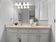 Bright bathroom showcasing a vanity, neutral color scheme, and ample counter space at 8517 Crystal Cove Loop, Kissimmee, FL 34747