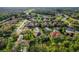 Aerial view of the house in a neighborhood showcasing its manicured landscaping and serene surroundings at 10986 Ledgement Ln, Windermere, FL 34786