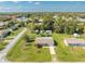 Beautiful aerial shot of a cozy home surrounded by lush greenery, with a large yard and serene neighborhood at 1518 Mississippi Ave, St Cloud, FL 34769