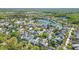 Picturesque aerial view of a residential community with a serene lake surrounded by mature trees at 205 Norfolk Pl, Celebration, FL 34747