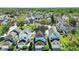Aerial view of three well-maintained homes with garages and neat landscaping at 205 Norfolk Pl, Celebration, FL 34747