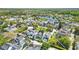 Gorgeous aerial view of a quiet neighborhood featuring well-maintained homes and lush greenery near a tranquil lake at 205 Norfolk Pl, Celebration, FL 34747