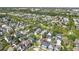 An aerial view of neighborhood with the house location marked at 205 Norfolk Pl, Celebration, FL 34747