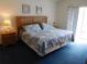 Primary bedroom with a large bed, beautiful furnishings, and sliding glass door access at 3007 Bransbury Ct, Kissimmee, FL 34747