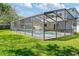 A gorgeous screened-in pool surrounded by green grass at 4531 Lake Trudy Dr, St Cloud, FL 34769