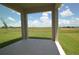 Covered patio offers serene views of the lush green landscape and beautiful blue sky at 4881 Vellacito Way, Davenport, FL 33897