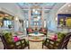 Inviting lobby with high ceilings, elegant light fixtures, and comfortable seating areas, perfect for gatherings at 1432 Rolling Fairway Dr, Davenport, FL 33896
