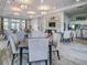 Community center featuring tables with chairs, a modern kitchen, and a large TV for gatherings at 1459 Rylee Rock Way, Kissimmee, FL 34744
