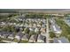 Aerial view of a residential neighborhood with single-Gathering homes and tree-lined streets at 2102 Congress Ln, St Cloud, FL 34769