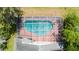 Aerial view of private screened pool with patio space perfect for entertaining and relaxation at 2150 Flintlock Blvd, Kissimmee, FL 34743