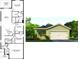 Floor plan with exterior elevation shows layout of the house at 2755 Gentle Rain Dr, Davenport, FL 33837