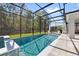 Sparkling screened-in pool with spa and lush surroundings, perfect for relaxation and outdoor enjoyment at 3010 Camden Way, Davenport, FL 33837