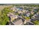 Aerial view of colorful townhomes with a central lake, fountain, and lush landscaping in a well-maintained neighborhood at 4002 San Gallo Dr # 106, Kissimmee, FL 34741