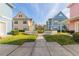 Charming street view of colorful townhomes with picket fences and well-maintained landscaping at 4002 San Gallo Dr # 106, Kissimmee, FL 34741