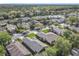 A scenic aerial view captures a suburban community with tree-lined streets and diverse houses at 439 Madera Pass, Poinciana, FL 34759