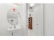 Bathroom with pedestal sink and decorative mirror at 4692 Sw Golden Beach N Ct, Kissimmee, FL 34746