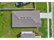 This aerial view showcases the roof and landscaping of a single-Gathering home at 64 Citrine Loop, Kissimmee, FL 34758