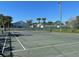 Community tennis court with well-maintained court surface and lush green surroundings at 645 Captiva Cir, Kissimmee, FL 34741