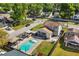 Aerial view of home with pool, outdoor seating and entertainment area and fenced in backyard at 2566 Conway Gardens Rd, Orlando, FL 32806