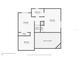Second floor plan featuring three bedrooms, one bathroom, and stairs at 2566 Conway Gardens Rd, Orlando, FL 32806